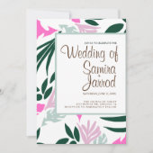 植物性葉植物サマーグリーン結婚ズ 招待状 (正面)