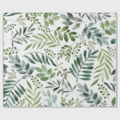 植物性葉植物水色 ラッピングペーパー (フラット)