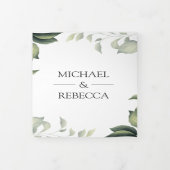 植物性葉植物群葉写真結婚コラージュ 三つ折り招待状 (カバー)