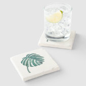 植物性葉水彩大理石コースター ストーンコースター (横)