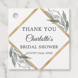 植物性葉金ゴールドブライダルシャワーありがとう フェイバータグ