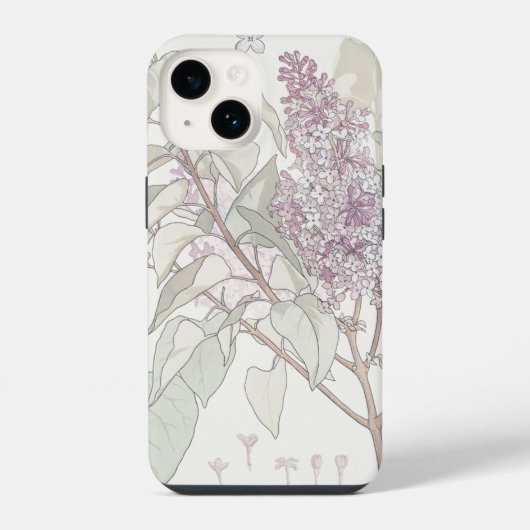 植物性薄紫イラストレーション- iPhoneケース (裏面)