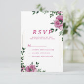 植物性薄紫グリーン金ゴールドバラフローラRSVP 招待状 (スタンド正面)