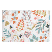 植物性調和 |フローラヴィンテージプラントカラフル 枕カバー (裏面-左)