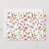 植物性赤面ピンクさくらんぼ花フローラフレーム ノートカード (裏面)