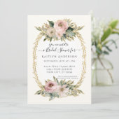 植物性赤面ピンクの花w金ゴールドブライダルシャワー (スタンド正面)