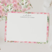 植物性赤面ピンク牡丹バラガーリーフローラ枠 ノートカード