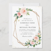 植物性赤面フローラ幾何結婚の 招待状 (正面)