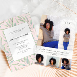 植物性赤面写真コラージュ卒業会 招待状