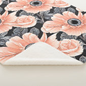 植物性軽ピーチ花柄 シェルパブランケット (3/4)