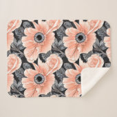 植物性軽ピーチ花柄 シェルパブランケット (正面(横))