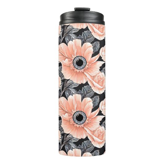 植物性軽ピーチ花柄 タンブラー (正面)