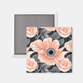 植物性軽ピーチ花柄 マグネット (正面/裏面)