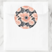 植物性軽ピーチ花柄 ラウンドシール (バッグ)