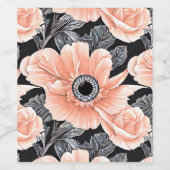 植物性軽ピーチ花柄 ワインラベル (シングルラベル)