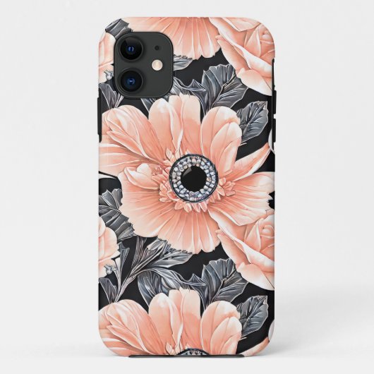 植物性軽ピーチ花柄 Case-Mate iPhoneケース (裏面)
