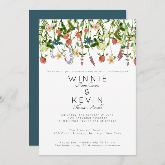 植物性野結婚草花 招待状 (正面/裏面)