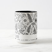 植物性野草牧草色パーソナライズされた色 ツートーンマグカップ (中央)