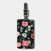 植物性野草花モノグラム荷物タグ ラゲッジタグ (正面縦)