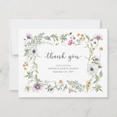 植物性野草 |エレガントなウェディングフォト サンキューカード (正面)