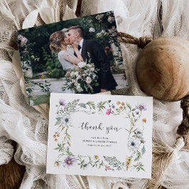 植物性野草 |エレガントなウェディングフォト サンキューカード