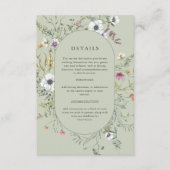植物性野草 |ソフトグリーン結婚の詳細 エンクロージャーカード (正面)