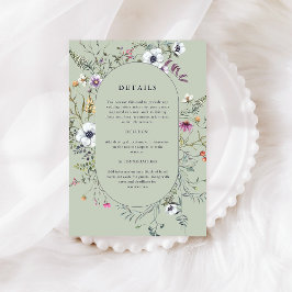 植物性野草 |ソフトグリーン結婚の詳細 エンクロージャーカード