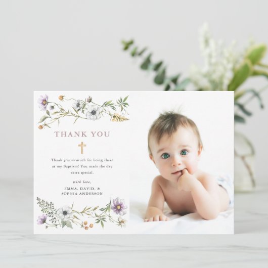 植物性野草 | バプテエレガントィス写真 サンキューカード (スタンド正面)