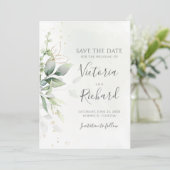 植物性金ゴールドグリーンユーカリ結婚ス セーブザデート (スタンド正面)