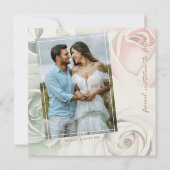 植物性金ゴールドグリーンユーカリ結婚ス セーブザデート (裏面)