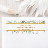 植物性金ゴールドグリーンリーユーカリ差出人住所 ラベル (インサイチュ)