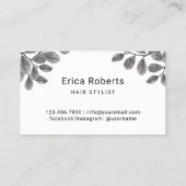 植物性金ゴールドシザーエレガントタイポグラフィヘア 名刺 (裏面)