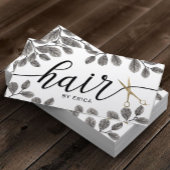 植物性金ゴールドシザーエレガントタイポグラフィヘア 名刺