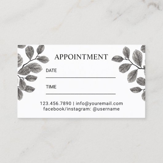 植物性金ゴールドシザーヘアサロンアポイントメント 名刺 (裏面)