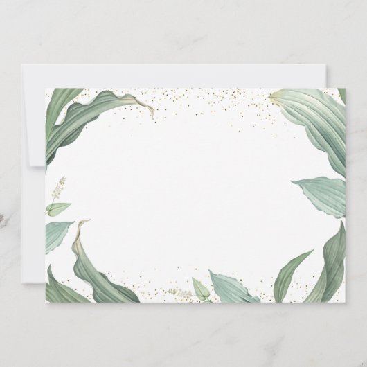 植物性金ゴールドスクリプト卒業パーティーの写真 招待状 (裏面)