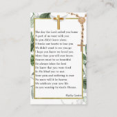 植物性金ゴールドモダン記念祈りの言葉フォトカード 名刺 (裏面)