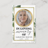 植物性金ゴールドモダン記念祈りの言葉フォトカード 名刺 (正面)