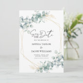 植物性金ゴールドユーカリ緑結婚草 セーブザデート (スタンド正面)