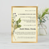 植物性金ゴールド写真記念招待状 招待状 (スタンド正面)