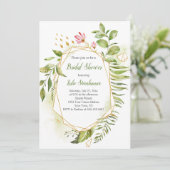 植物性金ゴールド幾何学模様ブライダルシャワー 招待状 (スタンド正面)