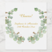 植物性金ゴールド白パーソナライズされたワインラベル ワインラベル (シングルラベル)