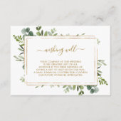 植物性金ゴールド結婚の緑の願い エンクロージャーカード (正面)