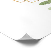 植物性金ゴールド結婚緑化の歓迎サイン ポスター (角)