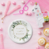 植物性金ゴールド結婚緑 ペーパープレート (パーティー)