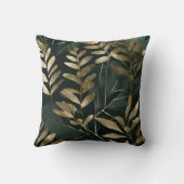 植物性金ゴールド葉プリントパターン装飾用クッション クッション (裏面)
