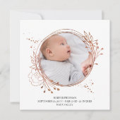 植物性銅バラ金ゴールドフォトフレーム誕生 案内状 (正面)