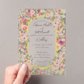 植物性開花アクリル結婚式招待状 アクリル招待状 (インサイチュ (ポータブル))