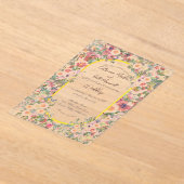 植物性開花アクリル結婚式招待状 アクリル招待状 (レイダウン)