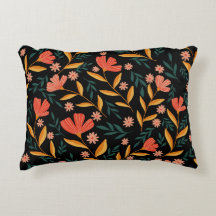 植物性開花ブラック枕カバー