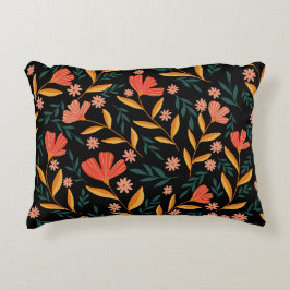 植物性開花ブラック枕カバー アクセントクッション